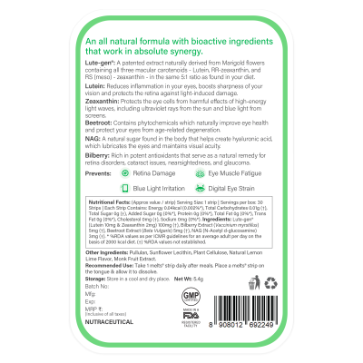 Wellbeing Nutrition: Eye Care Melts - 30 Oral Strips