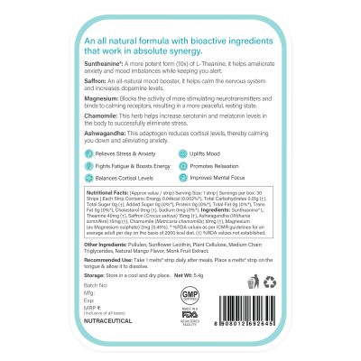 Wellbeing Nutrition: Melts Calm & Relaxation - 30 oral strips