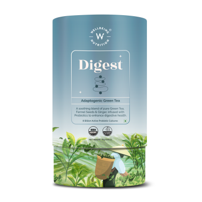 Wellbeing Nutrition: Digest Green Tea with 8B CFU, Ginger, Fennel Seeds - 40gm