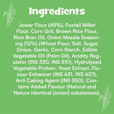 Nourish You: Organic Millet Snack - Jowar Bites( Chips ) - Onion Masala Flavour - Healthy Snacks ,  Gluten free -60gm