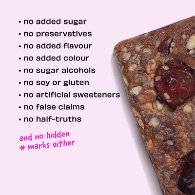 The Whole Truth: Vegan Energy Bars - Cocoa Cranberry Fudge - Pack of 6 (6 x 40g) - Dairy Free - No Added Sugar - All Natural