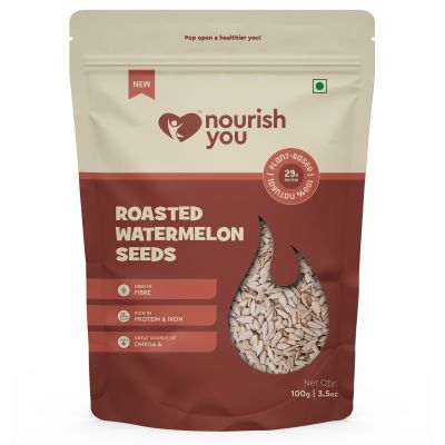 Nourish You: Organic Roasted Watermelon Seeds - Rich In Protein, Healthy snacks , Gluten Free-100g