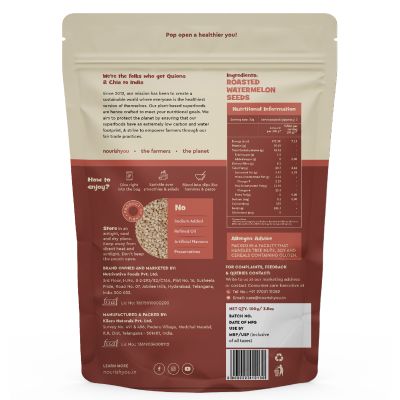 Nourish You: Organic Roasted Watermelon Seeds - Rich In Protein, Healthy snacks , Gluten Free-100g