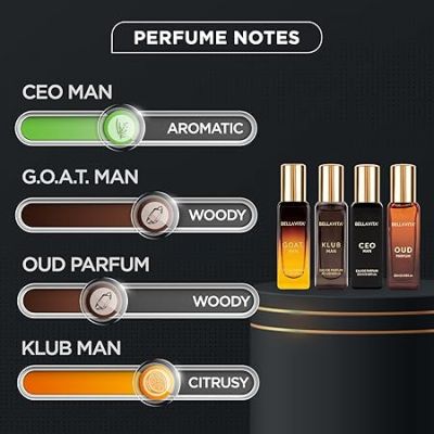 BELLAVITA: Men Perfume Gift Set 4x20ml Long Lasting Fragrance Perfume - 80 ml