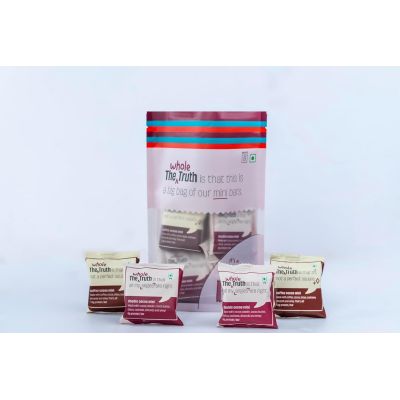 The Whole Truth: Mini Protein Bars The Chocolate Party (4 Double Cocoa Mini Bars, 4 Coffee Cocoa Mini Bars) Pack of 8(8 x 27g)