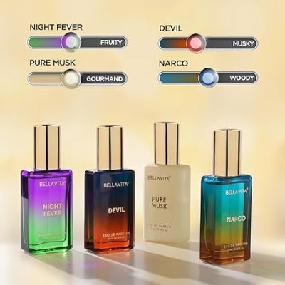 BELLAVITA: Unisex Scents Gift Sets 4x20ml Long Lasting Perfume|Woody & Musk Fragrance