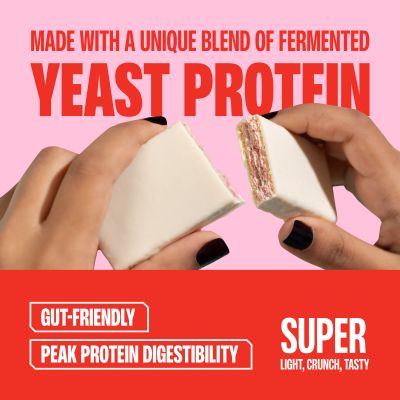 SuperYou: Strawberry Protein Wafer Bars (Pack of 10)|10g Protein, 3g Fiber, No Added Sugar 400g