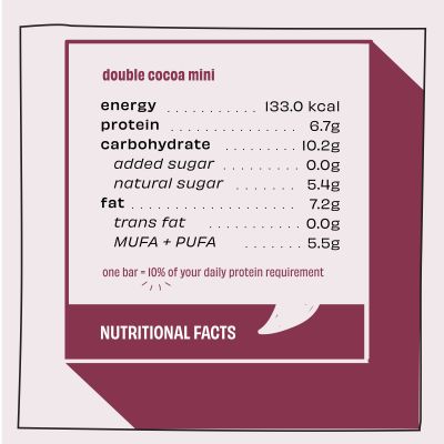 The Whole Truth: Mini Protein Bars - Double Cocoa- Pack of 8 - 8 x 27g - No Added Sugar - All Natural