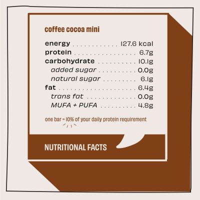 The Whole Truth: Mini Protein Bars - Coffee Cocoa- Pack of 8-8 x 27g - No Added Sugar - All Natural
