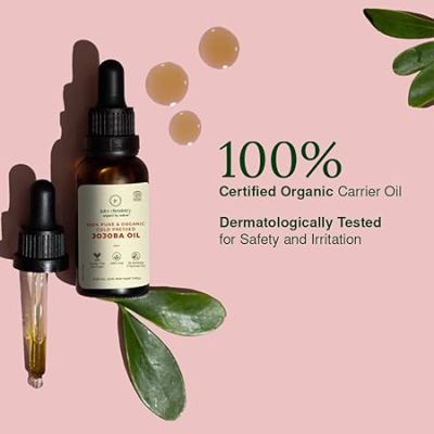 Juicy Chemistry: Organic Jojoba Oil, 30 ml | 100% Pure, Cold Pressed & Virgin | Carrier Oil for Skin, Hair & Cuticles | Naturally Rich in Vitamin E & Ceramides | Deeply Moisturising Anti-Ageing Oil for Men and Women | Ceramide Rich for Skin Barrier Protection & Collagen
