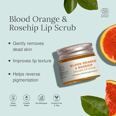 Juicy Chemistry: Iconic Lip Duo Kit - Blood Orange & Rosehip Lip Balm, 5 g & Blood Orange & Rosehip Lip Scrub, 10 g | Enriched with Natural Ceramides to Exfoliate, Hydrate, Moisturise & Helps Nurture Pigmented Lips | Formulated with Organic Castor Oil, Jojoba Oil and Vit