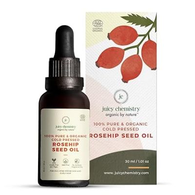 Juicy Chemistry: Rosehip Seed Oil,30 Ml|100% Pure Cold Pressed&Organic Carrier Oil For Scars,Stretch Marks,Fine Lines&Wrinkles|Therapeutic Grade Rosehip Oil For Face,Hair&Nails|Suitable For Men&Women