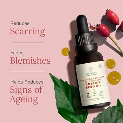 Juicy Chemistry: Rosehip Seed Oil,30 Ml|100% Pure Cold Pressed&Organic Carrier Oil For Scars,Stretch Marks,Fine Lines&Wrinkles|Therapeutic Grade Rosehip Oil For Face,Hair&Nails|Suitable For Men&Women