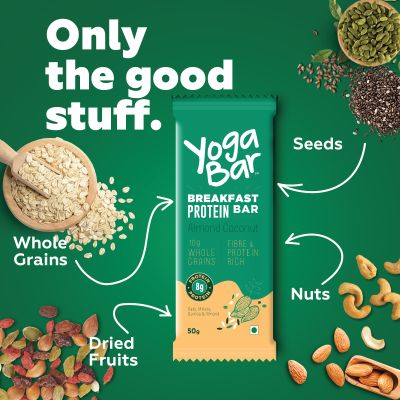 YogaBar: Almond Coconut Breakfast Bars - 300gm (Pack of 6)