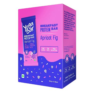 YogaBar: Apricot Fig Breakfast Bars - 300gm (Pack of 6)