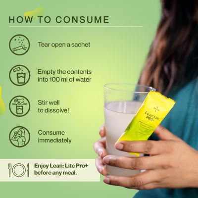 SETU: Lean Lite Pro(15x3)+ Weight Management Gut Health Powder | Clinically-Proven HOWARU® Shape Probiotic From USA | Probiotics, Prebiotics + L-Carnitine | For Men & Women (45 Sachet)