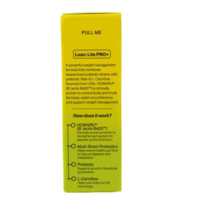 SETU: Lean Lite Pro (15x4)+ Weight Management Gut Health Powder | Clinically-Proven HOWARU® Shape Probiotic From USA | Probiotics, Prebiotics + L-Carnitine | For Men & Women (60 Sachet)