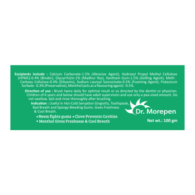 Dr. Morepen: Herbal Toothpaste with Bamboo Toothbrush -100 gm Pack of 4