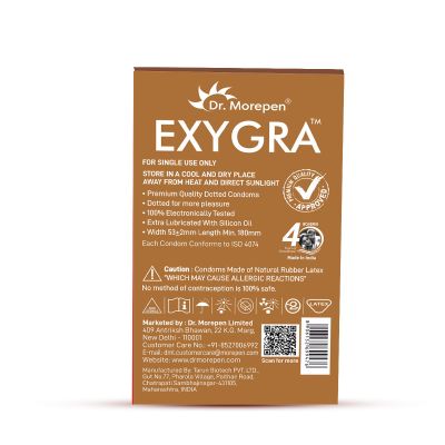 Dr. Morepen: Exygra Chocolate Flavoured Dotted Condom 10s - Pack of 2