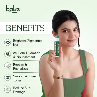 Bake Cosmetics: 2% Niacinamide + Hyaluronic Acid Tinted Lip Balm - Brightening & Moisturizing for Pigmented Lips