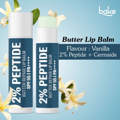 Bake Cosmetics: 2% Peptide + Ceramide Butter Brightening Lip Balm SPF 55 PA++++ with 24 Hour Moisturization For Dark, Pigmented, Dry, Flaky & Chapped Lips