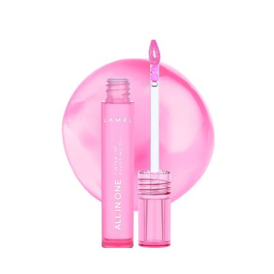 Lamel: All in One Lip Tinted Plumping Oil 402-Pink Sparkle Lamel: All in One Lip Tinted Plumping Oil 402-Pink Sparkle