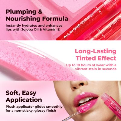 Lamel: All in One Lip Tinted Plumping Oil 404 Berry Ice Lamel: All in One Lip Tinted Plumping Oil 404 Berry Ice