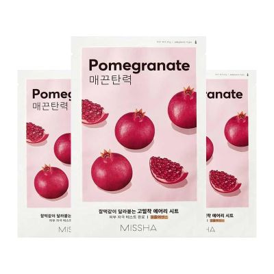 Missha: Airy Fit Sheet Mask (Pomegranate) - 19ml (Pack 3)
