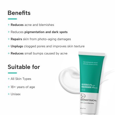 Dermatouch: Glycolic 6% w/w Niacinamide 4% w/w Cream  30G