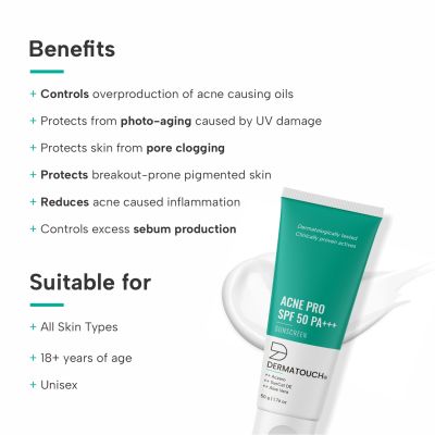 Dermatouch: Acne Pro SPF 50 PA+++ Sunscreen 50gm