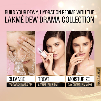 Lakme: Dew Drama Gel Creme, Pro-Ceramides, Vit E + Vit B3 + Vit F 50gm Lakme: Dew Drama Gel Creme, Pro-Ceramides, Vit E + Vit B3 + Vit F 50gm