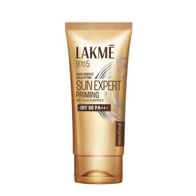 Lakme: Sun Expert Primer + Sunscreen, SPF 50 PA+++ for UVA/B, mattifying for makeup lovers