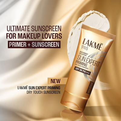 Lakme: Sun Expert Primer + Sunscreen, SPF 50 PA+++ for UVA/B, mattifying for makeup lovers