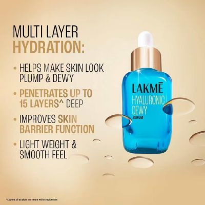 Lakme: Hyaluronic Dewy Serum with 10% Hyaluronic Acid & Pentavitin Complex 30ml Lakme: Hyaluronic Dewy Serum with 10% Hyaluronic Acid & Pentavitin Complex 30ml