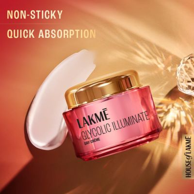 Lakme: Glycolic Illuminate Day Cream with Glycolic Acid for Radiant & Even Tone Skin Lakme: Glycolic Illuminate Day Cream with Glycolic Acid for Radiant & Even Tone Skin