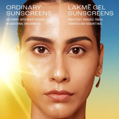 Lakme: Sunscreen Gel SPF 50 PA+++Niacinamide, Water Light, For Normal to Oily Skin,No White Cast 100gm