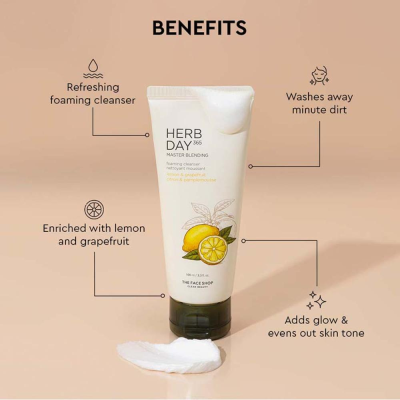 The Face Shop: Herbday 365 Masterblending Foaming Cleanser Lemon (100ml)
