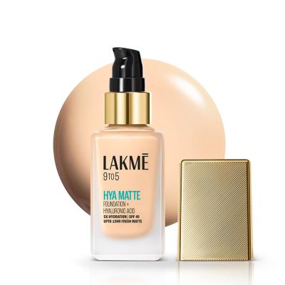 Lakme: 9 to 5 Hya Matte Foundation + Hyaluronic Acid Warm Light Lakme: 9 to 5 Hya Matte Foundation + Hyaluronic Acid Warm Light