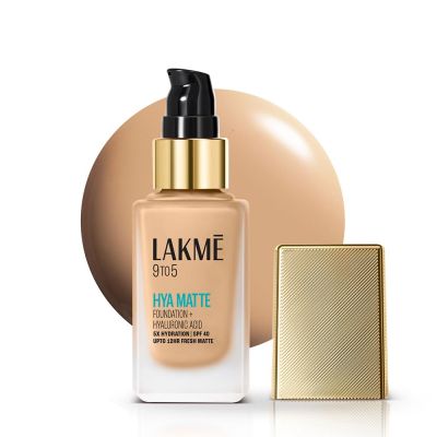 Lakme: 9 to 5 Hya Matte Foundation + Hyaluronic Acid Neutral Light Lakme: 9 to 5 Hya Matte Foundation + Hyaluronic Acid Neutral Light