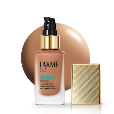 Lakme: 9 to 5 Hya Matte Foundation + Hyaluronic Acid Neutral Chestnut Lakme: 9 to 5 Hya Matte Foundation + Hyaluronic Acid Neutral Chestnut