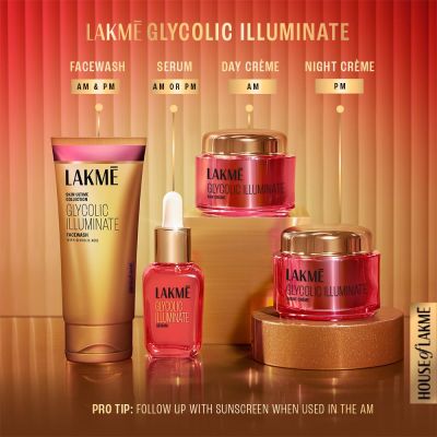 Lakme: Glycolic Illuminate Night Cream with Glycolic Acid & 1% Niacinamide for Skin Cell Regeneration Lakme: Glycolic Illuminate Night Cream with Glycolic Acid & 1% Niacinamide for Skin Cell Regeneration