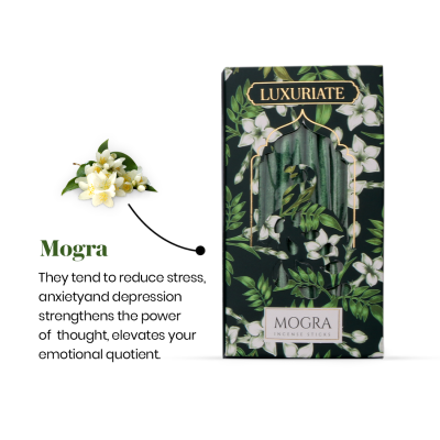 Luxuriate: Mogra Fragrant Natural Bambooless Incese  Pack of 20 sticks (50gm)