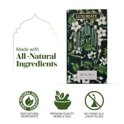 Luxuriate: Mogra Fragrant Natural Bambooless Incese  Pack of 20 sticks (50gm)
