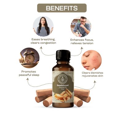 VITMINVEDA: Real Sandalwood Pure Essential Oil - 15ml