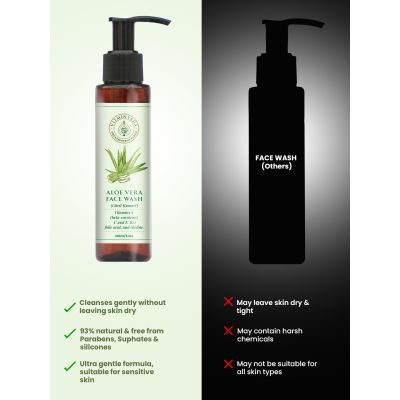 VITMINVEDA: Natural Aloe Vera & Glycerine Extract Face Wash with Vitamin A, C, E 100gm