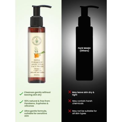 VITMINVEDA: Natural Neem Turmeric Aloe Vera Face Wash 100ml