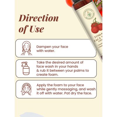 VITMINVEDA: Natural Tomato & Glycerine Face Wash with Vitamin A, C, K 100ml