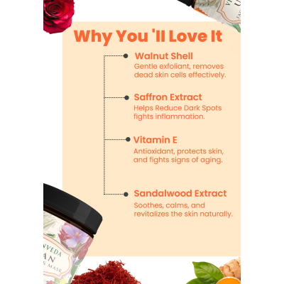 VITMINVEDA: Ubtan Face Pack  Scrub & Mask 100gm