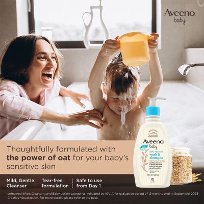 Aveeno: Daily Moisture Wash & Shampoo 354ml Aveeno: Daily Moisture Wash & Shampoo 354ml