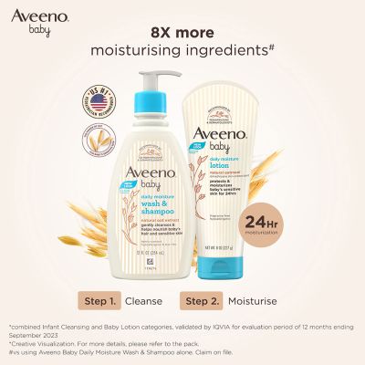 Aveeno: Daily Moisture Wash & Shampoo 354ml Aveeno: Daily Moisture Wash & Shampoo 354ml